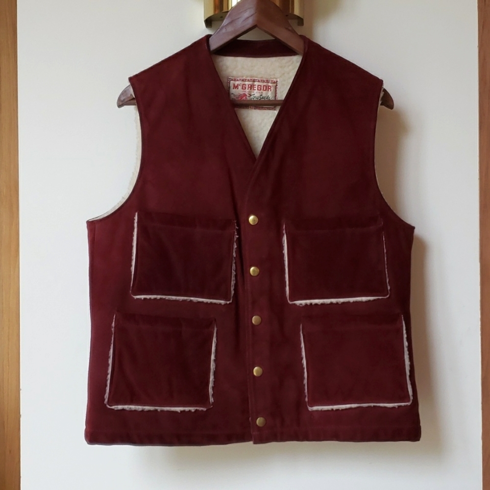 Burgundy McGregor Suede Vest - size 40